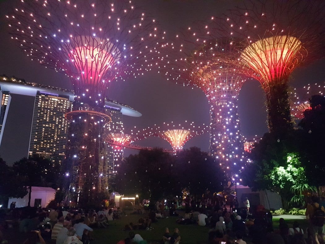 Spectacle de lumières Gardens by the Bay à Singapour - Les super-arbres d'Avatar !